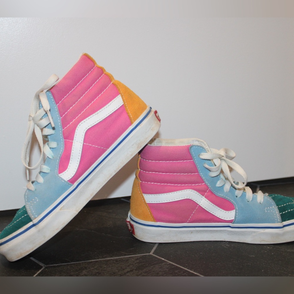 Vans Sk8-Hi Multicolor Canvas Suede High-Top Sneakers Unisex Women’s 6.5, Mens 5